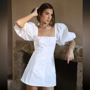 LIKE NEW Danielle Bernstein Puff Sleeve Mini-Dress w/ pockets